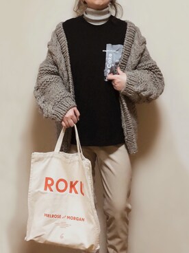 「ケーブルカーディガン」｜「アイテム（その他）」を使った、eriiicaさん（レディース・158cm）の冬コーディネート