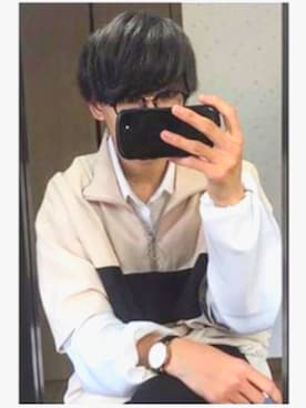 「INTER FACTORY（インターファクトリー）のファッションインフルエンサー SHOTA × INTER FACTORY　コード付きシャツ（シャツ/ブラウス、ホワイト系）」を使った、M   무외（むら）さん（メンズ・174cm）の夏コーディネート