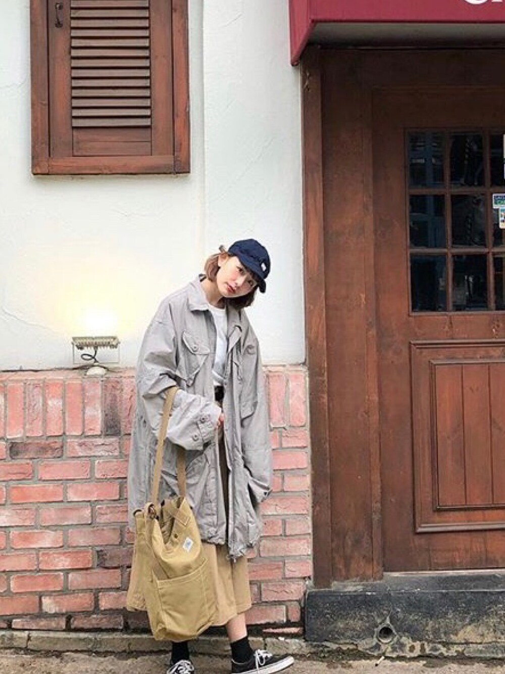 「ootd、palshoptaiwan、COVERNAT、VANS」｜「palshoptaiwanのアイテム（ジャケット/アウター、グレー系）」を使った、pa1x1さん（レディース・160cm）の秋コーディネートの1枚目の写真