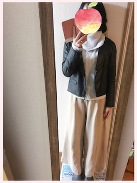 「A part by（アパートバイ）のアイテム（ライダースジャケット）」を使った、kilacoさん（レディース・153cm）の秋コーディネート