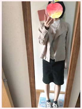 「AS KNOW AS PINKY（アズノゥアズピンキー）のアイテム（ライダースジャケット）」を使った、kilacoさん（レディース・153cm）の秋コーディネート