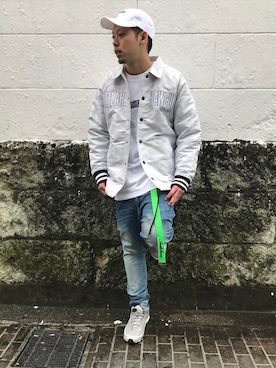 「原宿」｜「アイテム（ナイロンジャケット）」を使った、LEFLAHさん（メンズ・174cm）の冬コーディネート