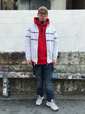 「原宿」｜「アイテム（その他アウター）」を使った、LEFLAHさん（メンズ・174cm）の冬コーディネート