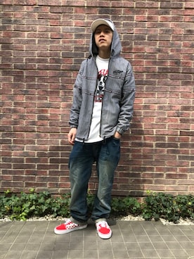 「原宿」｜「アイテム（その他アウター）」を使った、LEFLAHさん（メンズ・170cm）の春コーディネート