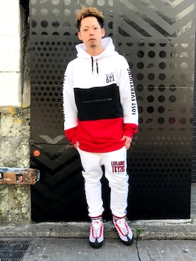 「原宿」｜「アイテム（スラックス）」を使った、LEFLAHさん（メンズ・174cm）の春コーディネート