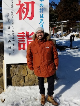 「northface（ノースフェイス）のアイテム（ダウンジャケット/コート）」を使った、rinosmanさん（メンズ・179cm）の冬コーディネート