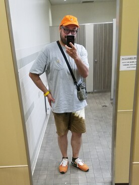 「CHUMS（チャムス）のアイテム（キャップ）」を使った、rinosmanさん（メンズ・179cm）の夏コーディネート