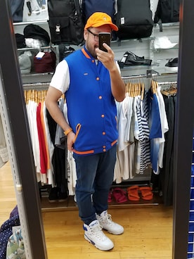 「CHUMS（チャムス）のアイテム（キャップ）」を使った、rinosmanさん（メンズ・179cm）の秋コーディネート