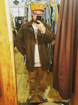「アイテム（カバーオール）」を使った、rinosmanさん（メンズ・179cm・30代）の冬コーディネート