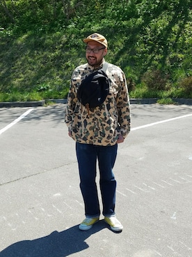 「アイテム（キャップ）」を使った、rinosmanさん（メンズ・179cm）の春コーディネート