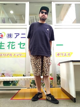 「CHALLENGER（チャレンジャー）のアイテム（帽子）」を使った、rinosmanさん（メンズ・179cm）の夏コーディネート