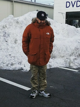 「northface（ノースフェイス）のアイテム（ダウンジャケット/コート）」を使った、rinosmanさん（メンズ・179cm）の冬コーディネート