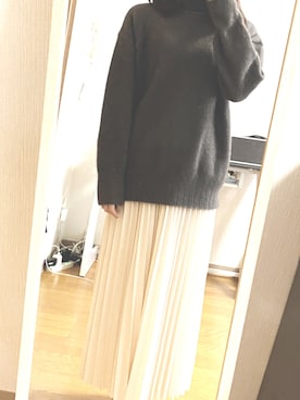 「GRL（グレイル）のプリーツスカート（スカート）」を使った、Eri. さん（レディース・157cm）の秋コーディネート