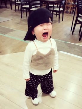 「petit main（プティマイン）のアイテム（パンプス）」を使った、missymomoさん（キッズ・90cm）の秋コーディネート