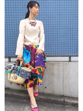 「BUTTERFLY TWISTS（バタフライツイスト）のアイテム」を使った、菅千代美(すがちよみ)さん（レディース・170cm）の春コーディネート