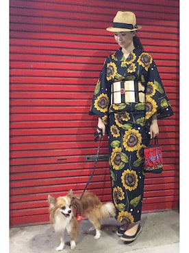 「BUTTERFLY TWISTS（バタフライツイスト）のアイテム」を使った、菅千代美(すがちよみ)さん（レディース・170cm）の夏コーディネート