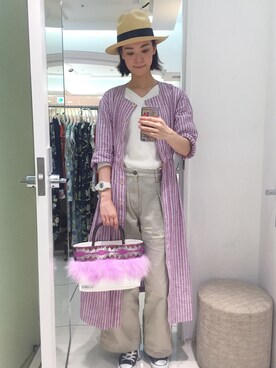 「bit blue（ビットブルー）のアイテム」を使った、菅千代美(すがちよみ)さん（レディース・170cm）の春コーディネート