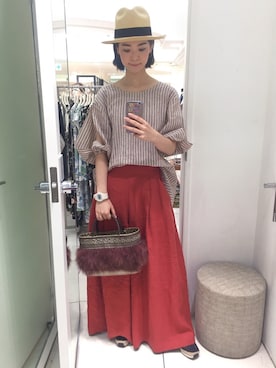 「BUTTERFLY TWISTS（バタフライツイスト）のアイテム」を使った、菅千代美(すがちよみ)さん（レディース・170cm）の春コーディネート