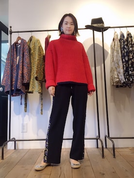 「BUTTERFLY TWISTS（バタフライツイスト）のアイテム」を使った、菅千代美(すがちよみ)さん（レディース・170cm）の春コーディネート