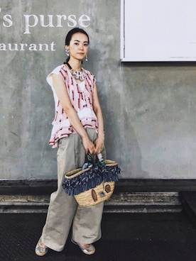 「bit blue（ビットブルー）のアイテム」を使った、菅千代美(すがちよみ)さん（レディース・170cm）の夏コーディネート