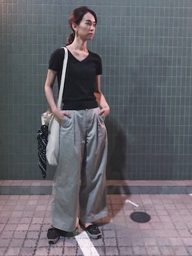 「bit blue（ビットブルー）のアイテム」を使った、菅千代美(すがちよみ)さん（レディース・170cm）の秋コーディネート