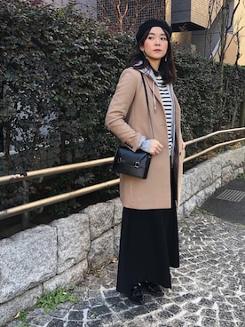 「axes femme（アクシーズファム）のアイテム（ハンチング/ベレー帽）」を使った、菅千代美(すがちよみ)さん（レディース・170cm）の冬コーディネート