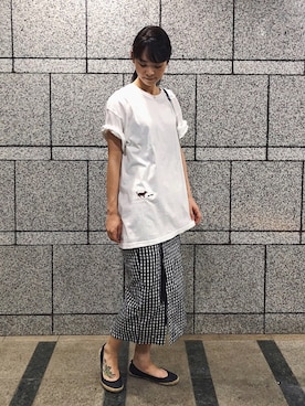 「BUTTERFLY TWISTS（バタフライツイスト）のアイテム」を使った、菅千代美(すがちよみ)さん（レディース・170cm）の夏コーディネート