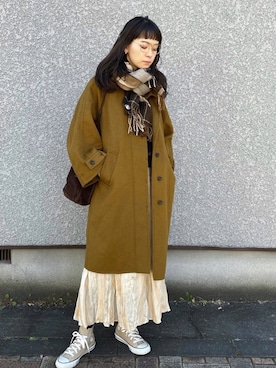 「LE FOYER（ルフォワイエ）のアイテム」を使った、菅千代美(すがちよみ)さん（レディース・170cm）の冬コーディネート