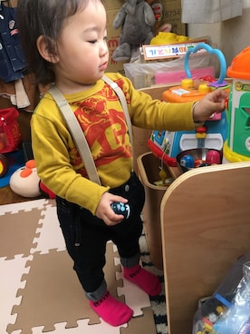 「GOTHAM（ゴッサム）のアイテム」を使った、maoriさん（キッズ・80cm）の春コーディネート