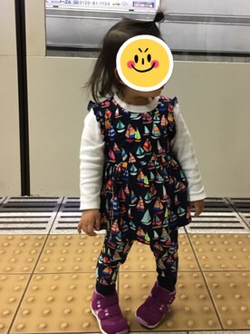 「GAP（ギャップ）のアイテム（チュニック）」を使った、maoriさん（キッズ・80cm）の夏コーディネート