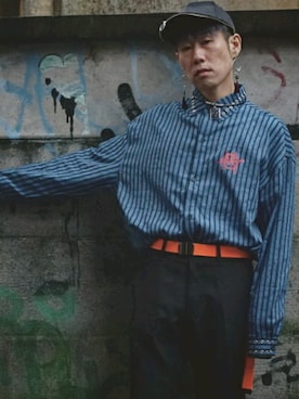 「アイテム（ピアス（両耳用）、レッド系）」を使った、Yugo Yoshidaさん（メンズ・169cm）の夏コーディネート