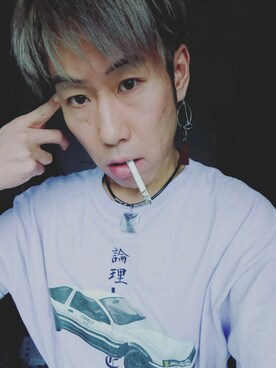 「アイテム（ピアス（両耳用）、レッド系）」を使った、Yugo Yoshidaさん（メンズ・169cm）の夏コーディネート
