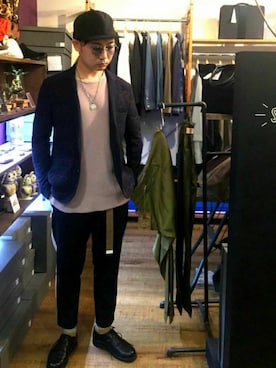 「スタイリング」｜「アイテム（ジャケット/アウター）」を使った、可藤陽介さん（メンズ・168cm）の春コーディネート