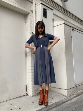 「スカラップ」｜「アイテム（ブーツ）」を使った、小桜さん（レディース・165cm）の秋コーディネート