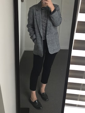 「stripes」｜「アイテム（スーツジャケット）」を使った、summybaiiさん（レディース・165cm）の春コーディネート