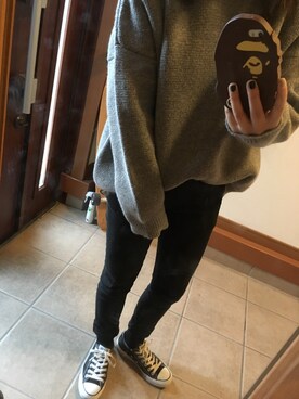 「A BATHING APE（アベイシングエイプ）のアイテム（財布/小物）」を使った、ishii mikiさん（レディース・154cm）の冬コーディネート