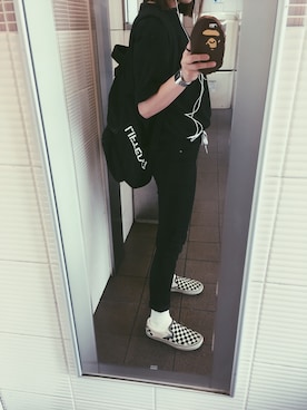 「A BATHING APE（アベイシングエイプ）のアイテム（財布/小物）」を使った、ishii mikiさん（レディース・154cm）の夏コーディネート