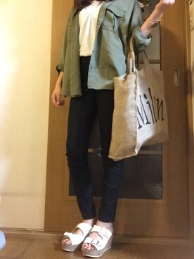 「Daniel Wellington（ダニエルウェリントン）の販売終了クラシックペティット アッシュフィールド32mm（アナログ腕時計）」を使った、noshishiさん（レディース・160cm）の秋コーディネート