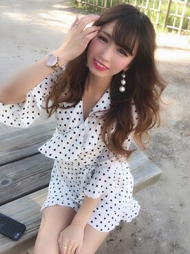 「DURAS（デュラス）のアイテム（オールインワン・サロペット）」を使った、aInYan♡さん（レディース・160cm）の春コーディネート