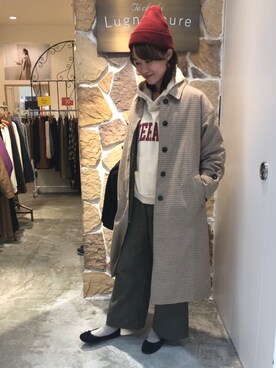 「チェック柄に恋してる」｜「アイテム（カーゴパンツ）」を使った、Risaさん（レディース・165cm）の秋コーディネート