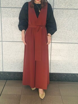 「CAPRICIEUX LE'MAGE（カプリシューレマージュ）のアイテム（オールインワン・サロペット）」を使った、Frees_Misaさん（レディース・164cm）の冬コーディネート