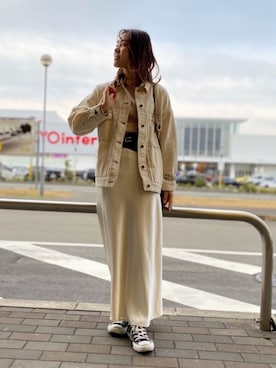 「FREE'S MART（フリーズマート）のアイテム（デニムジャケット）」を使った、Frees_Misaさん（レディース・164cm）の春コーディネート
