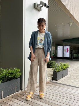 「リラックスパンツ」｜「アイテム（ジャケット/アウター）」を使った、Frees_Misaさん（レディース・164cm）の春コーディネート