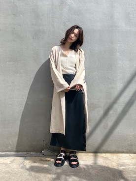 「ラップスカート」｜「アイテム（その他アウター）」を使った、makotoさん（レディース・158cm）の春コーディネート