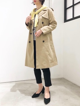「LEPSIM（レプシィム）のアイテム（トレンチコート）」を使った、m.a.k.oさん（レディース・166cm）の春コーディネート