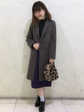 「SHIPS for women」｜「アイテム（チェスターコート）」を使った、吉田さん（レディース・163cm）の秋コーディネート