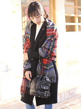 「ストールスタイル」｜ARKnets STAFFさん（レディース・160cm）の冬コーディネート