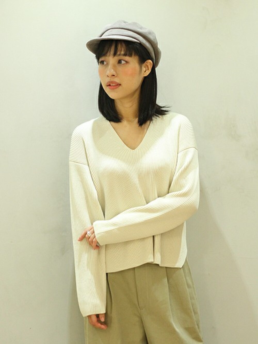 AURALEEオーラリー SUPER FINE WOOL RIB KNIT V NECK P/O Vネックリブニット[LKNA63398] AURALEE / オーラリー：SUPER FINE WOOL RIB KNIT V NECK P/O