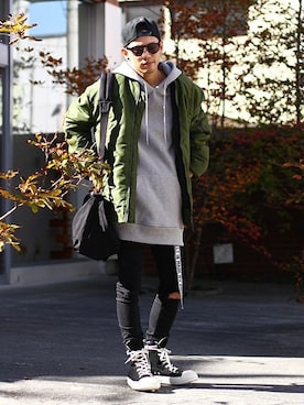 「DRKSHDW（ダークシャドウ）のアイテム」を使った、ARKnets STAFFさん（メンズ・169cm）の冬コーディネート