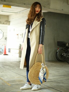 「ARKnets（アークネッツ）のアイテム（バッグ）」を使った、ARKnets STAFFさん（レディース・165cm）の春コーディネート